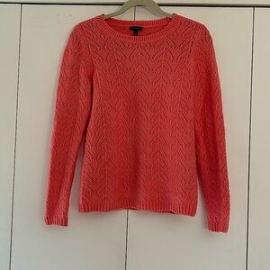 Soft Talbots patterned coral pink sweater. Small.